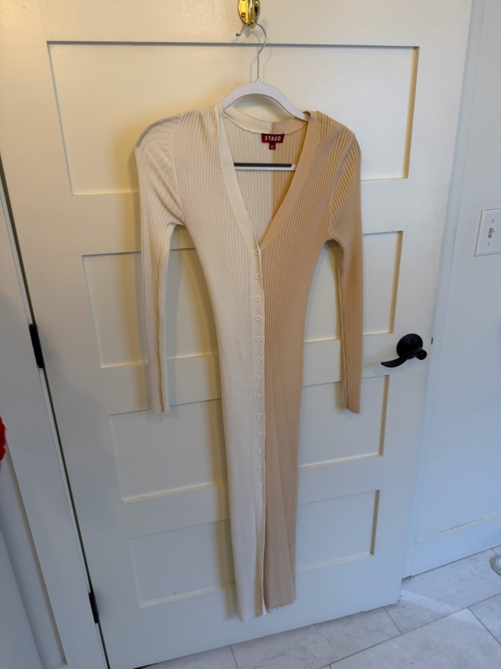 STAUD Shoko colorblocked midi dress